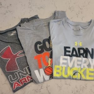 Under Armour Boys size YLG 3 Tees